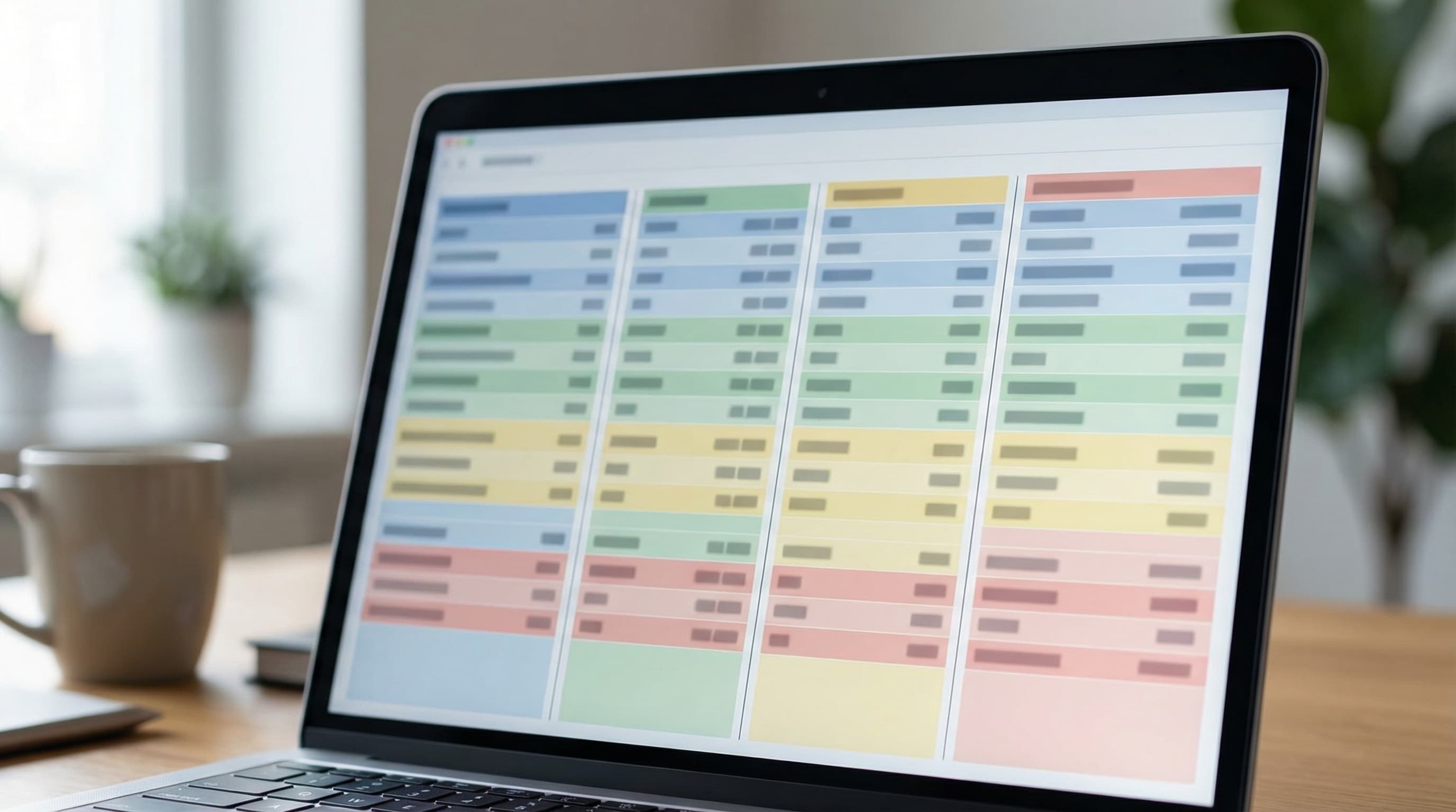 Keyword gap analysis spreadsheet with competitor keyword comparison