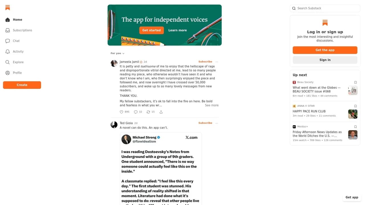 Substack publication creation interface