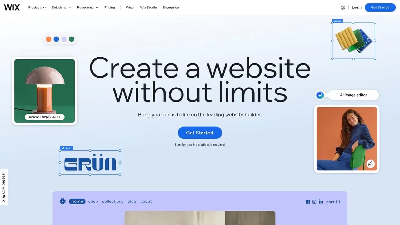 Wix website builder with blog creation tools