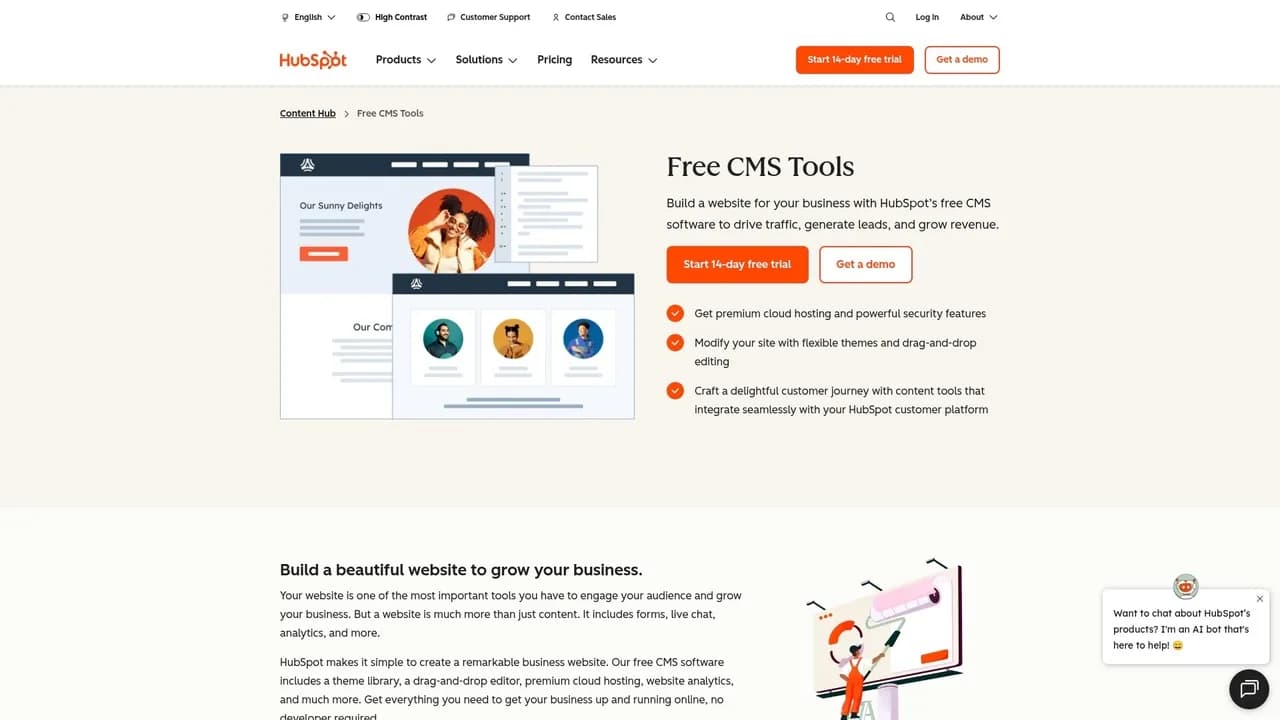 HubSpot Content Hub blogging and CMS platform